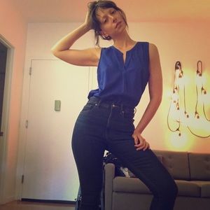 Blue sleeveless top